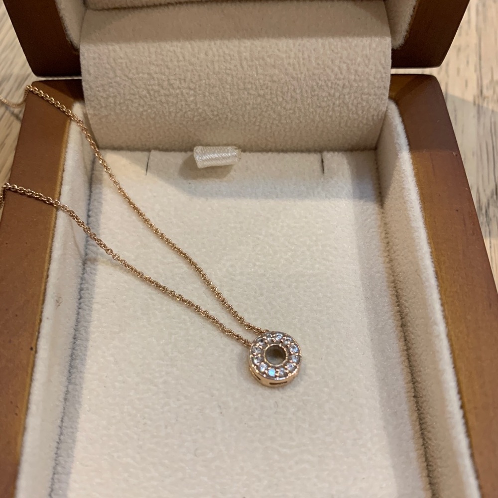 Diamond Circle Necklace with Gold Chain